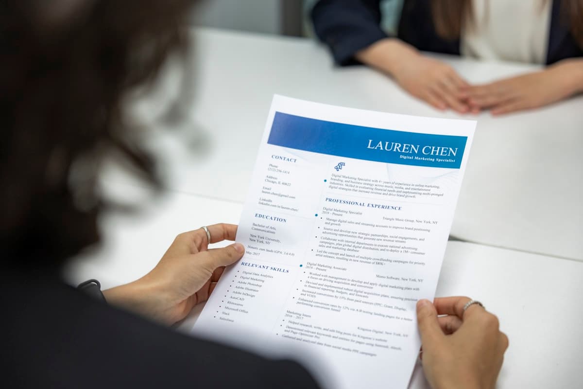 Reviewing a job application
